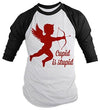 Shirts By Sarah Unisex Funny Valentine's Day 3/4 Sleeve Raglan Cupid Is Stupid Shirts