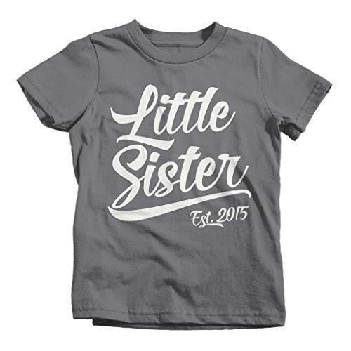 Shirts By Sarah Girls' Little Sister 2015 T-Shirt Sibling Matching Shirts-Shirts By Sarah