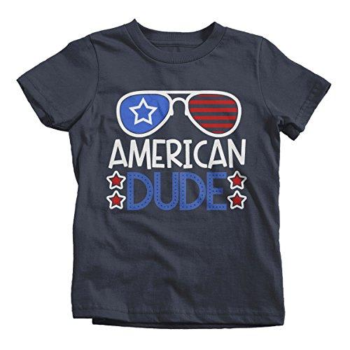 Boy's American Dude 4th July Hipster T-Shirt Glasses Tee Shirts-Shirts By Sarah
