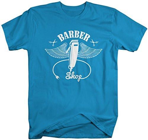 Shirts By Sarah Men's Barber Shirts Clippers Wings Clippers Shirt For Barbers-Shirts By Sarah