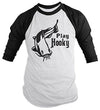 Shirts By Sarah Men's Funny Fishing T-Shirt Play Hooky 34 Sleeve Raglan Shirts