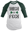 Shirts By Sarah Men's Funny Irish As Feck St. Patrick's Day Shirt 3/4 Sleeve Raglan Shirts