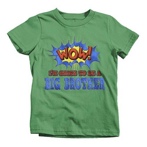Shirts By Sarah Boy's Big Brother To Be T-Shirt Comic Style Baby Reveal Shirt-Shirts By Sarah