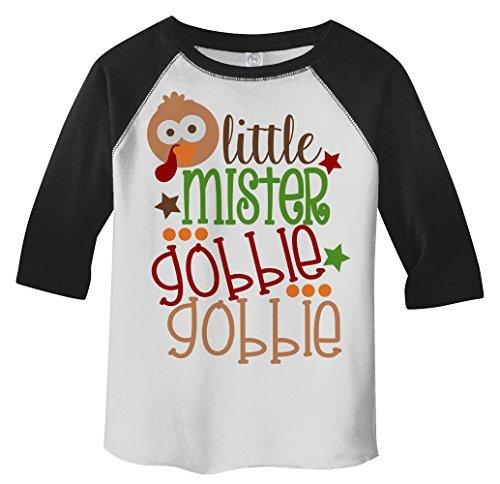 Shirts By Sarah Little Boy's Little Mister Gobble Gobble Thanksgiving Toddler Raglan-Shirts By Sarah