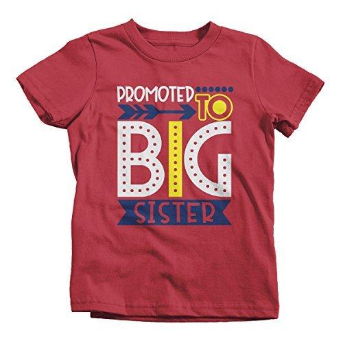 Shirts By Sarah Girl's Promoted to Big Sister Dotty T-Shirt Cute Shirt Promoted to T-Shirt-Shirts By Sarah