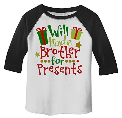 Shirts By Sarah Little Girl's Funny Trade Brother For Presents Toddler 3/4 Sleeve Raglan-Shirts By Sarah