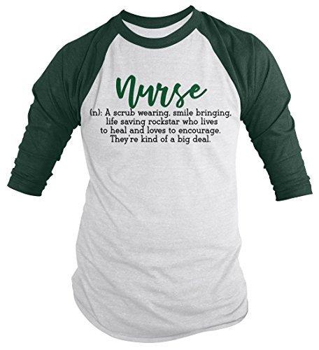 Shirts By Sarah Men's Funny Nurse T-Shirt Definition Saying Tee 3/4 Sleeve Raglan-Shirts By Sarah