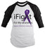 Shirts By Sarah Men's Alzheimer's Disease Awareness Shirt 3/4 Sleeve iFight For My Grandma-Shirts By Sarah