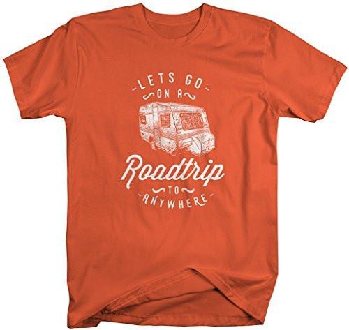 Shirts By Sarah Men's Hipster Road Trip T-Shirt Camper Shirt Camping Tee-Shirts By Sarah