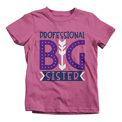Shirts By Sarah Girl's Professional Big Sister T-Shirt Cute Sibling Shirt-Shirts By Sarah