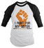 Shirts By Sarah Men's Multiple Sclerosis Awareness Shirt 3/4 Sleeve Fight For Sister Fist Orange Ribbon-Shirts By Sarah
