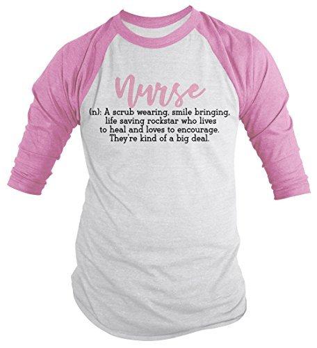 Shirts By Sarah Men's Funny Nurse T-Shirt Definition Saying Tee 3/4 Sleeve Raglan-Shirts By Sarah