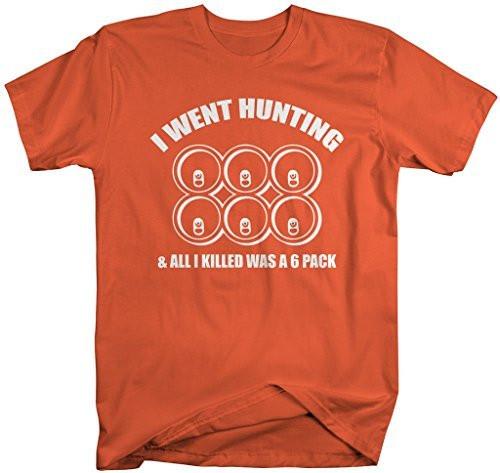 Shirts By Sarah Men's Funny Hunting T-Shirt Killed Six Pack Beer Shirt-Shirts By Sarah
