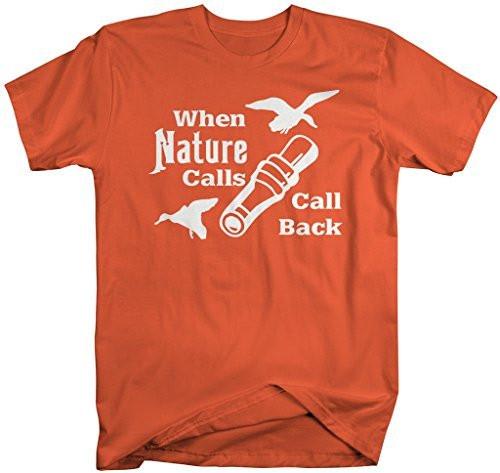 Shirts By Sarah Men's Funny Hunting Shirt When Nature Calls Call Back Hunter T-Shirt-Shirts By Sarah