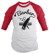 Shirts By Sarah Men's Barber Shirts Hair Clippers 3/4 Sleeve Raglan Shirt