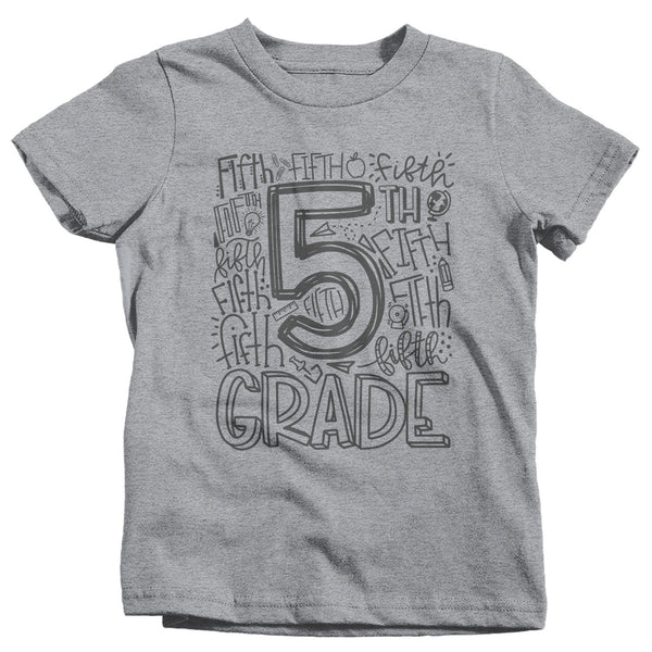 Kids Cute Fifth Grade T Shirt Typography Cool Tee Boy's Girl's 5th Grade Back To School TShirt 5th Grade Shirts-Shirts By Sarah