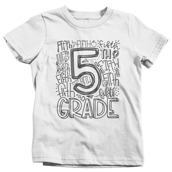 Kids Cute Fifth Grade T Shirt Typography Cool Tee Boy's Girl's 5th Grade Back To School TShirt 5th Grade Shirts-Shirts By Sarah
