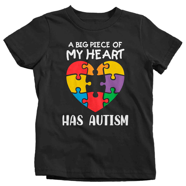 Kids Autism T Shirt Piece Of My Heart Shirt Awareness T-Shirt Spectrum Disorder TShirt Autistic ASD Tee Unisex Youth Boy's Girl's-Shirts By Sarah