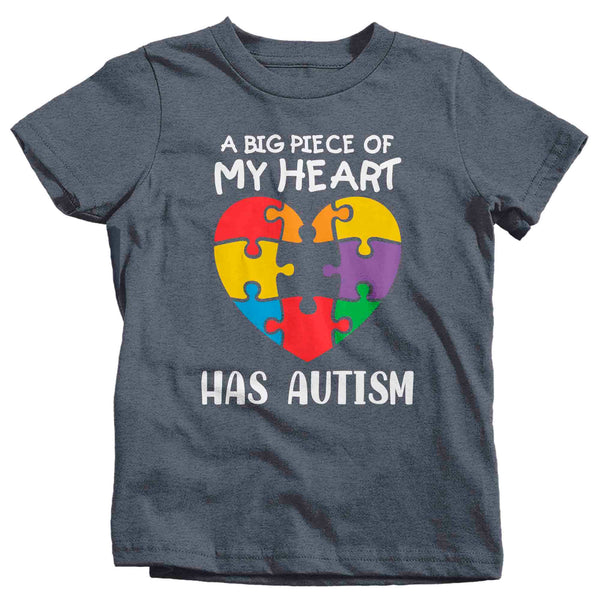 Kids Autism T Shirt Piece Of My Heart Shirt Awareness T-Shirt Spectrum Disorder TShirt Autistic ASD Tee Unisex Youth Boy's Girl's-Shirts By Sarah