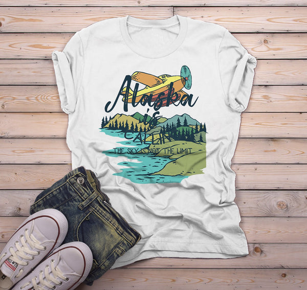 Men's Alaska Shirt Vintage Shirts Calling Sky Not Limit Travel Graphic Tee Hipster Shirts-Shirts By Sarah