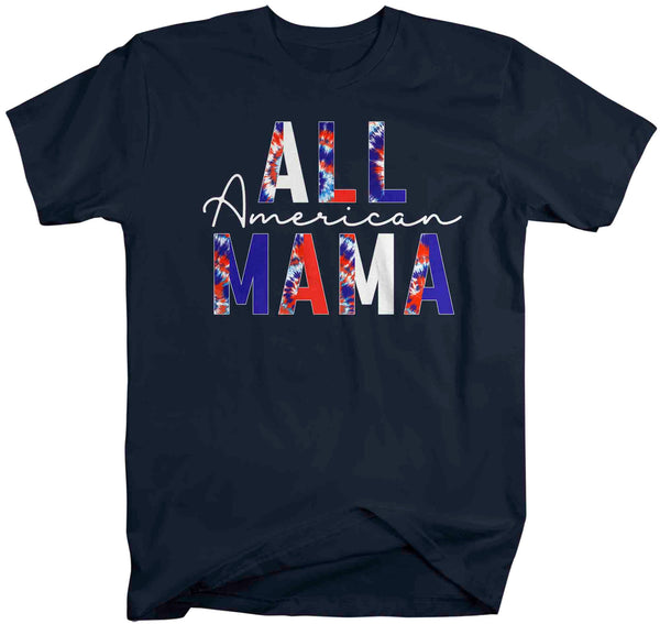 Men's All American Mama T-Shirt 4th July Shirt Patriotic Tie Dye Pattern U.S.A. Tee Unisex Man Shirt Soft Graphic Tee-Shirts By Sarah