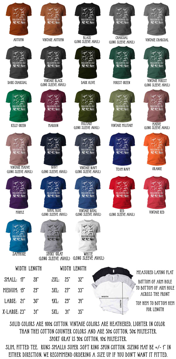 Men's Paleontology T Shirt Dinosaur Fossil Record Bones Dig Dino Shirt Excavate T-Shirt Paleontologist Gift Scientist Tee Mans Unisex-Shirts By Sarah