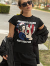 Women's Nurse T Shirt America Is Calling Shirt Nurse Shirt I Must Go Nurse Gift Idea American Flag Shirts Hero Shirt
