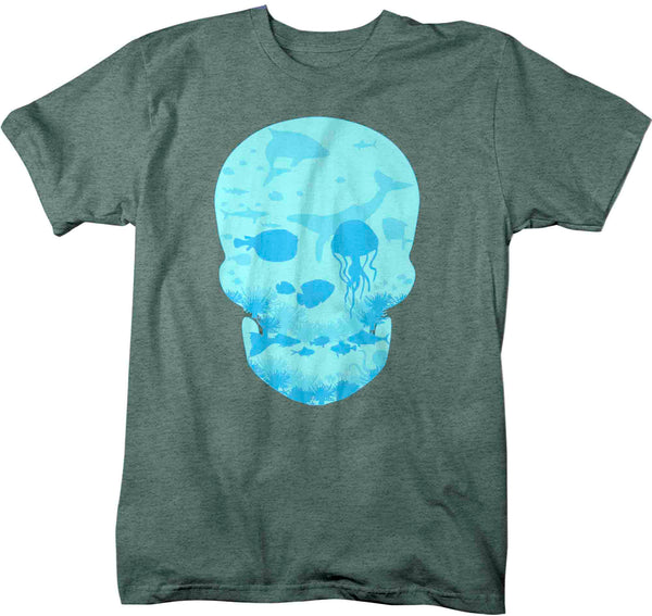 Men's Skull Shirt Ocean T Shirt Sea Tee Jellyfish Gift Graphic Tee Streetwear Underwater Water Cool Illustration Man Unisex Soft Cotton-Shirts By Sarah