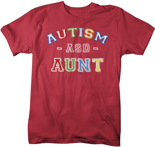 Men's Autism Aunt Shirt ASD Autism Spectrum Shirts Awareness Tee Aunts Auntie Support Tee-Shirts By Sarah