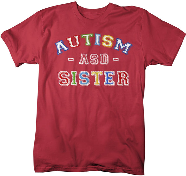 Men's Autism Sister Shirt ASD Autism Spectrum Shirts Awareness Tee Sisters Sis Support Tee-Shirts By Sarah