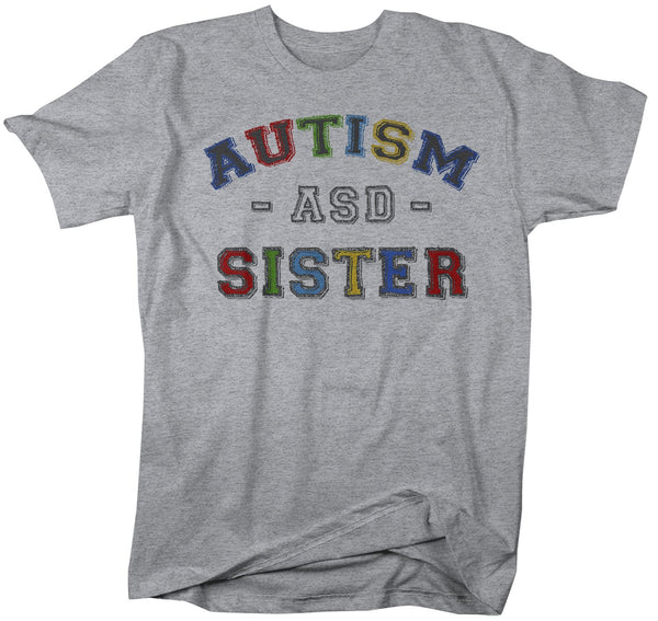Men's Autism Sister Shirt ASD Autism Spectrum Shirts Awareness Tee Sisters Sis Support Tee-Shirts By Sarah