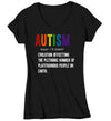 Women's V-Neck Autism T Shirt Definition Shirt Colorful Tee Autism Awareness Month April Autistic Gift Shirt Ladies Woman TShirt