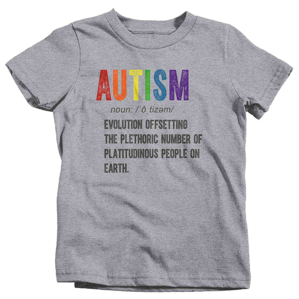 Kids Autism T Shirt Definition Shirt Colorful Tee Autism Awareness Month April Gift Shirt Boy's Girl's Youth Unisex TShirt-Shirts By Sarah