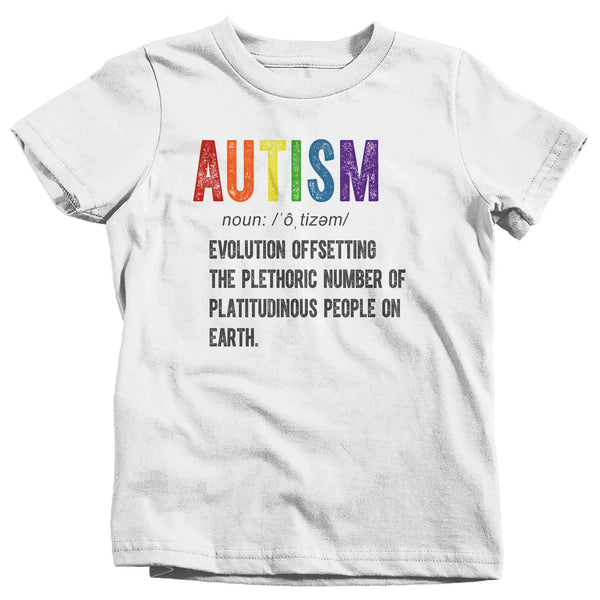 Kids Autism T Shirt Definition Shirt Colorful Tee Autism Awareness Month April Gift Shirt Boy's Girl's Youth Unisex TShirt-Shirts By Sarah