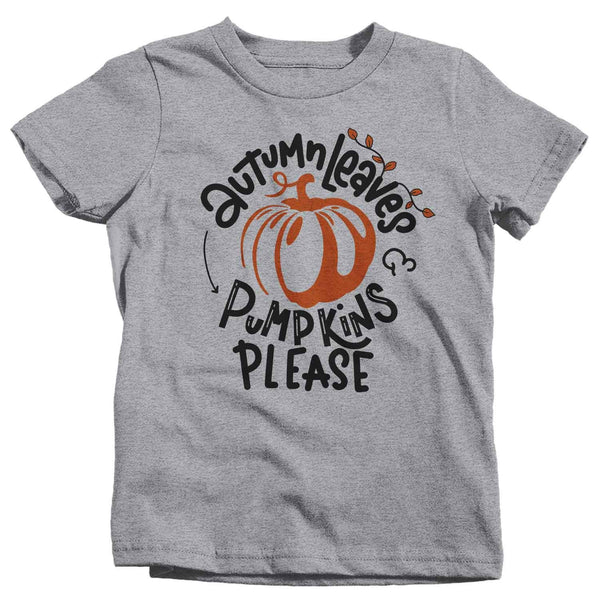 Kids Fall T Shirt Autumn Leaves Shirt Pumpkins Shirts Pumpkins Please Shirt Cute Fall T Shirts Boy's Girl's Toddler-Shirts By Sarah