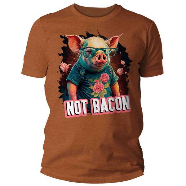 Men's Funny Pig Shirt Not Bacon T Shirt Hipster Piggy Vegan Gift Animal Rights Cute Pig In Clothes Streetwear Tee Unisex Man-Shirts By Sarah