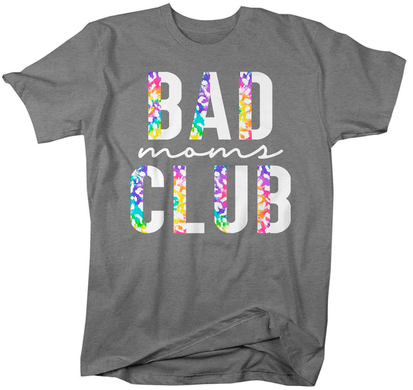 Unisex Funny Mom Shirt Bad Moms Club T Shirt Streetwear Tee Rainbow Leopard TShirt Mother's Day Mama Men's Soft Tee-Shirts By Sarah