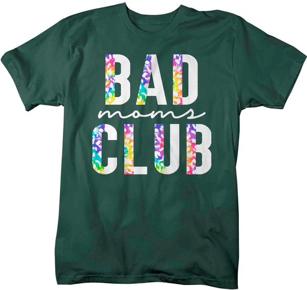 Unisex Funny Mom Shirt Bad Moms Club T Shirt Streetwear Tee Rainbow Leopard TShirt Mother's Day Mama Men's Soft Tee-Shirts By Sarah