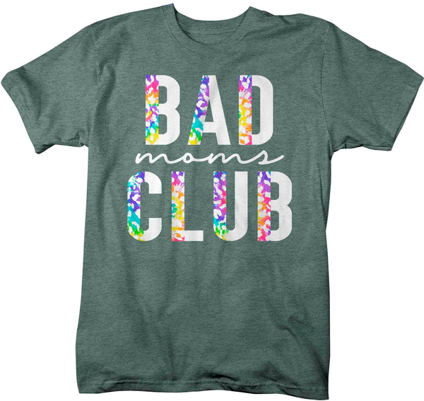 Unisex Funny Mom Shirt Bad Moms Club T Shirt Streetwear Tee Rainbow Leopard TShirt Mother's Day Mama Men's Soft Tee-Shirts By Sarah