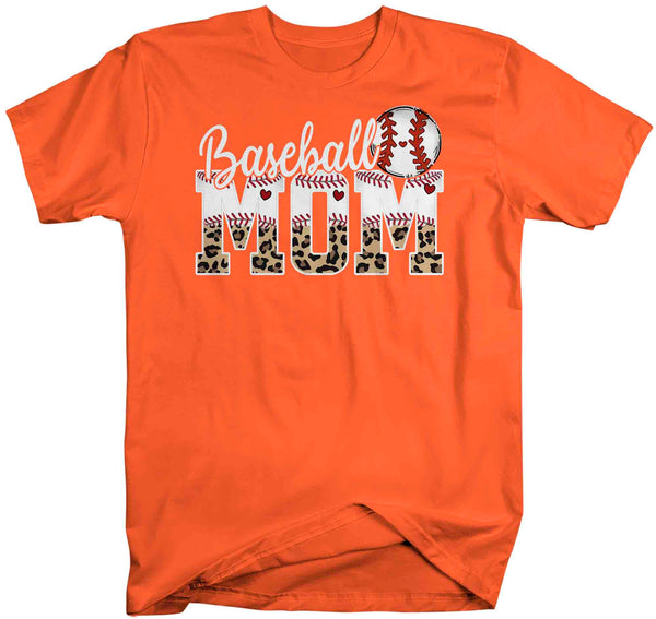 Men's Funny Baseball Mom T Shirt Leopard Print Mom Shirt Baseball Shirt Mother's Day Ball Shirt Baseball Quote Unisex Mom Tee-Shirts By Sarah