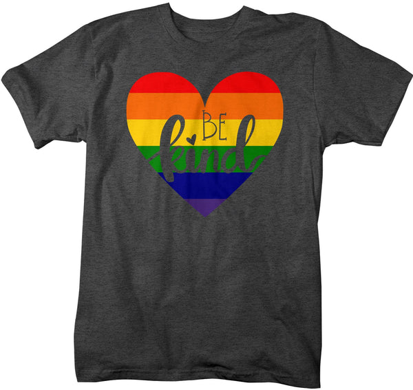 Men's Be Kind LGBT T Shirt LGBT Heart Shirts Rainbow Shirt LGBT Pride T Shirts-Shirts By Sarah