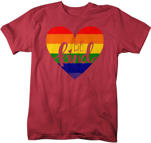 Men's Be Kind LGBT T Shirt LGBT Heart Shirts Rainbow Shirt LGBT Pride T Shirts-Shirts By Sarah