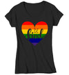 Women's V-Neck Be Kind LGBT T Shirt LGBT Heart Shirts Rainbow Shirt LGBT Pride T Shirts
