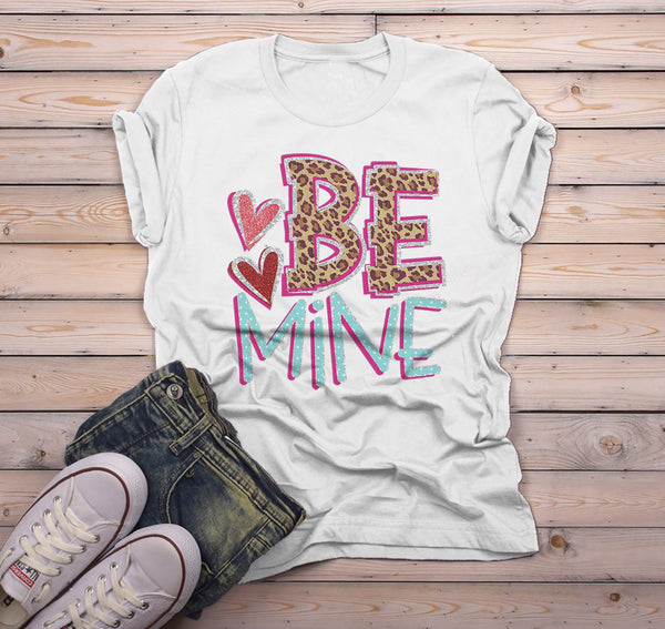 Men's Valentine's Shirt Be Mine T Shirt Valentine Shirts Leopard TShirt Heart Tee-Shirts By Sarah