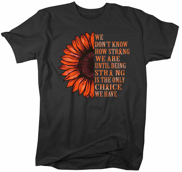 Men's Orange Awareness Shirt Sunflower Shirt Multiple Sclerosis Flower Shirt Leukemia Awareness Shirts Orange TShirt-Shirts By Sarah