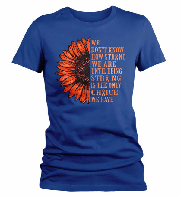 Women's Orange Awareness Shirt Sunflower Shirt Multiple Sclerosis Flower Shirt Leukemia Awareness Shirts Orange TShirt-Shirts By Sarah