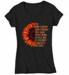 Women's V-Neck Orange Awareness Shirt Sunflower Shirt Multiple Sclerosis Flower Shirt Leukemia Awareness Shirts Orange TShirt