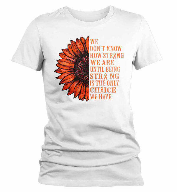 Women's Orange Awareness Shirt Sunflower Shirt Multiple Sclerosis Flower Shirt Leukemia Awareness Shirts Orange TShirt-Shirts By Sarah
