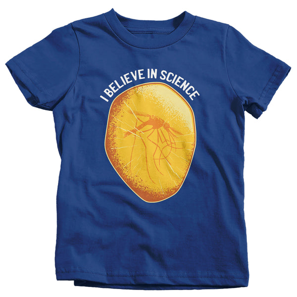 Kids Science Shirt Believe In Science T Shirt Amber Mosquito Tee Insect Shirt Nerd Hipster Shirt Geek Gift Idea Boy's Girl's Soft Tee-Shirts By Sarah