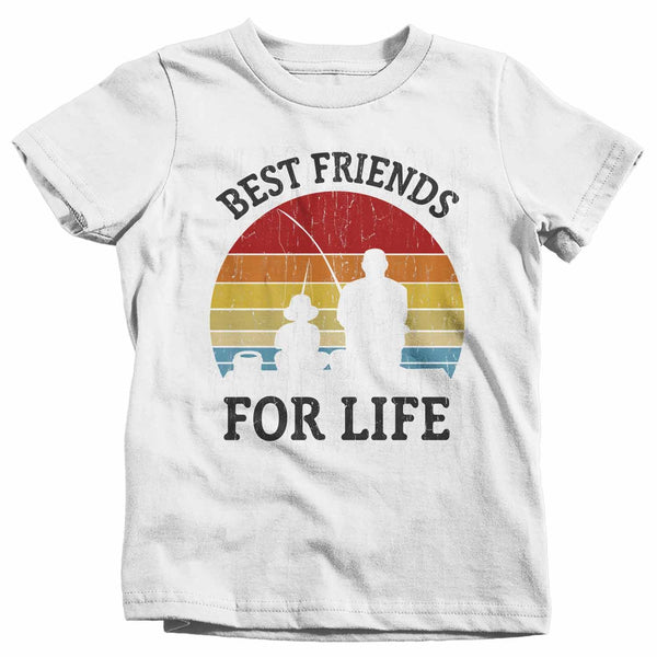 Kids Fishing T Shirts Matching Father Son Best Friends For Life Shirts Father's Day Gift Idea Vintage Shirt-Shirts By Sarah